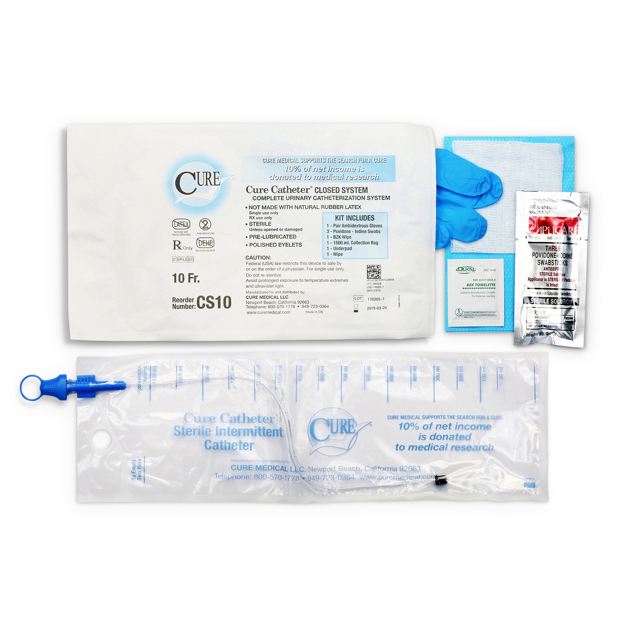 Cure Catheter™ Intermittent Catheter Kit, 10 Fr. – SurfMed
