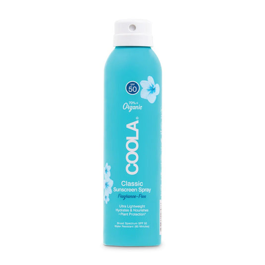 Coola Classic Body Sunscreen Spray SPF 50 Fragrance-Free, 2-ounce Aerosol Can