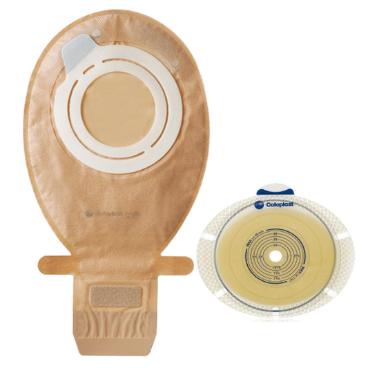 SenSura Flex 2-Piece Transparent Ostomy Pouch, 15 – 53 mm Stomas, Yellow Match
