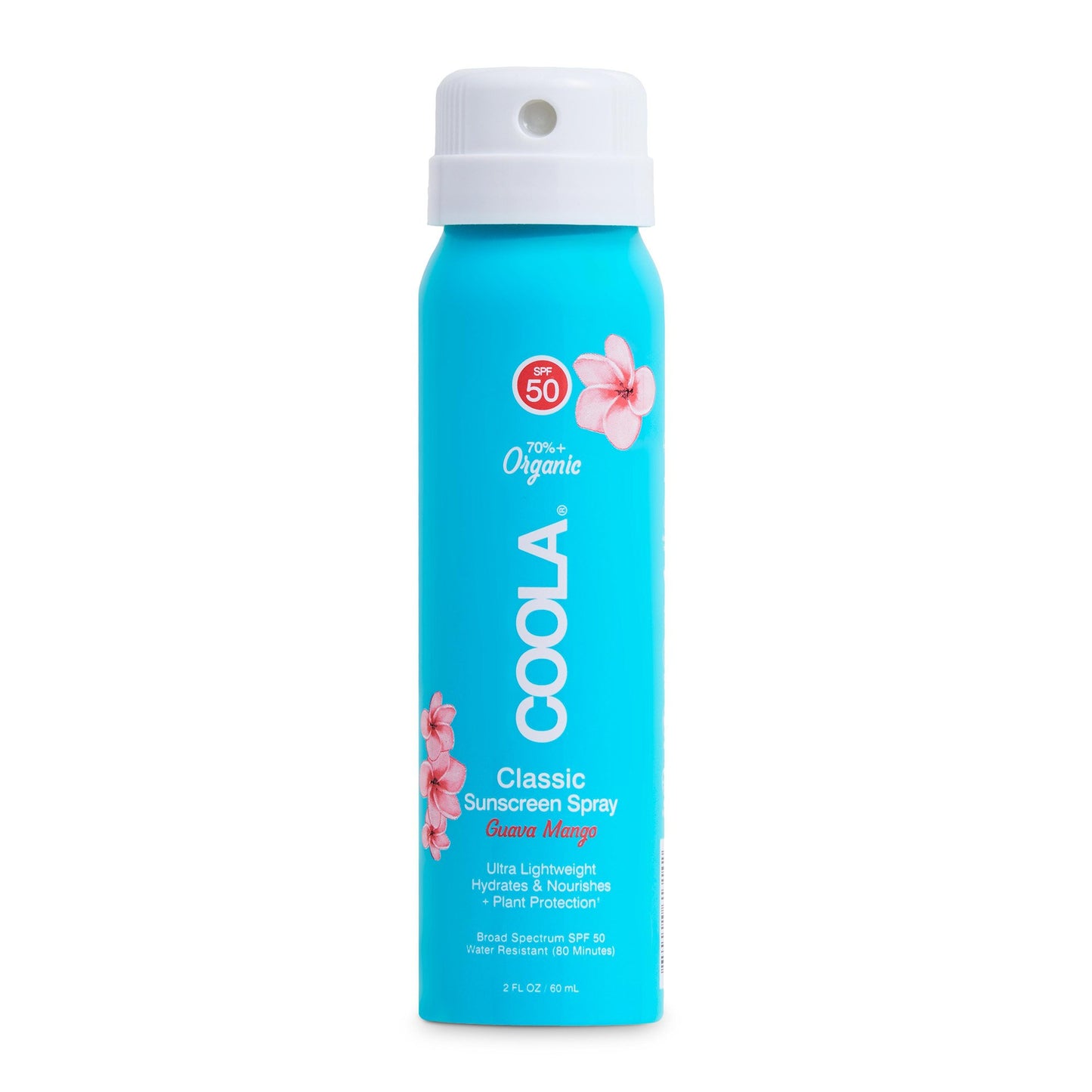 Coola Classic Body Sunscreen Spray SPF 50 Guava Mango Scent, 2-oz. Aerosol Can