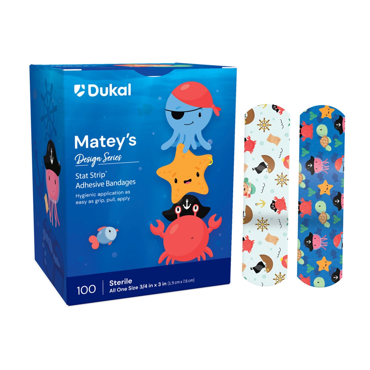 Adhesive Strip Stat Strip Plastic Kid Design (Matey's) 3/4 X 3 Inch Sterile
