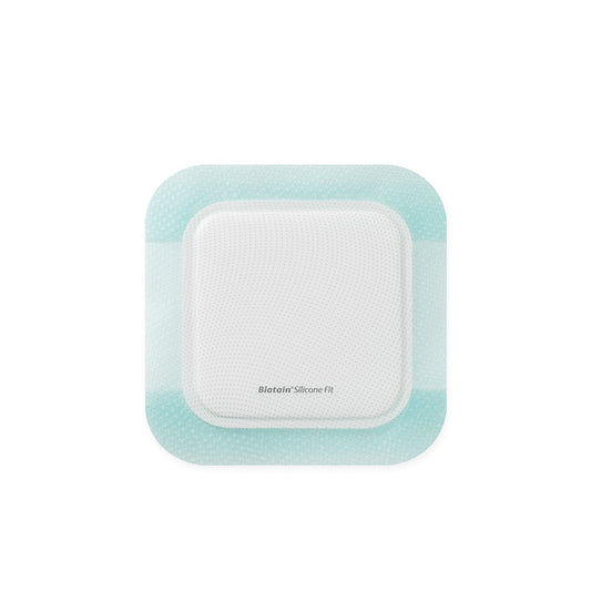 Silicone Foam Dressing Biatain Silicone Fit 7 X 7 Inch With Border Film Backing Silicone Adhesive Square Sterile