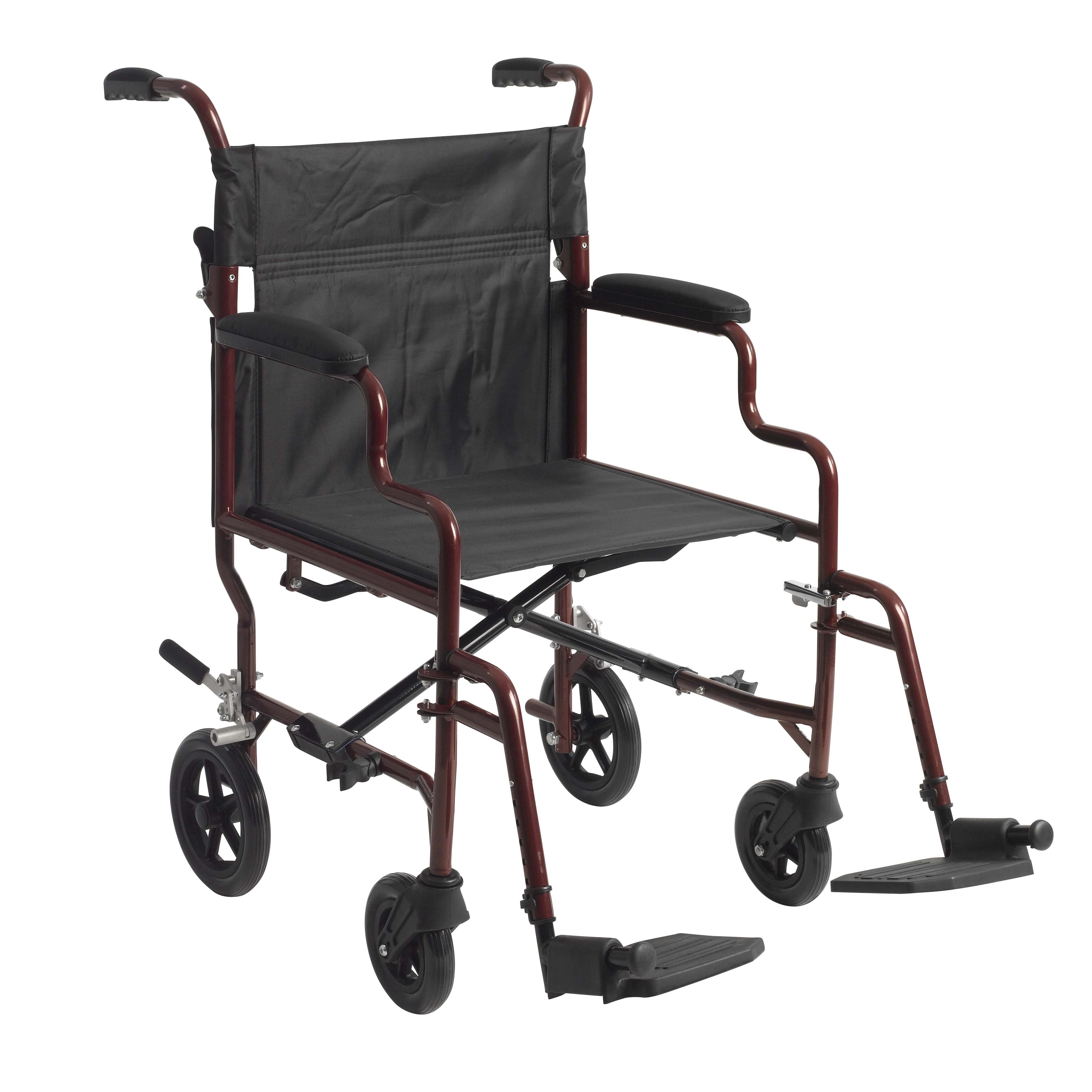 drive™ Bariatric Heavy-Duty Transport Chair, Black with Red Finish ...