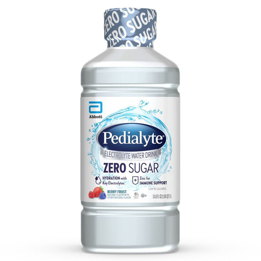 Pedialyte Zero Sugar Electrolyte Water Drink, Berry Frost, 1 liter bottle