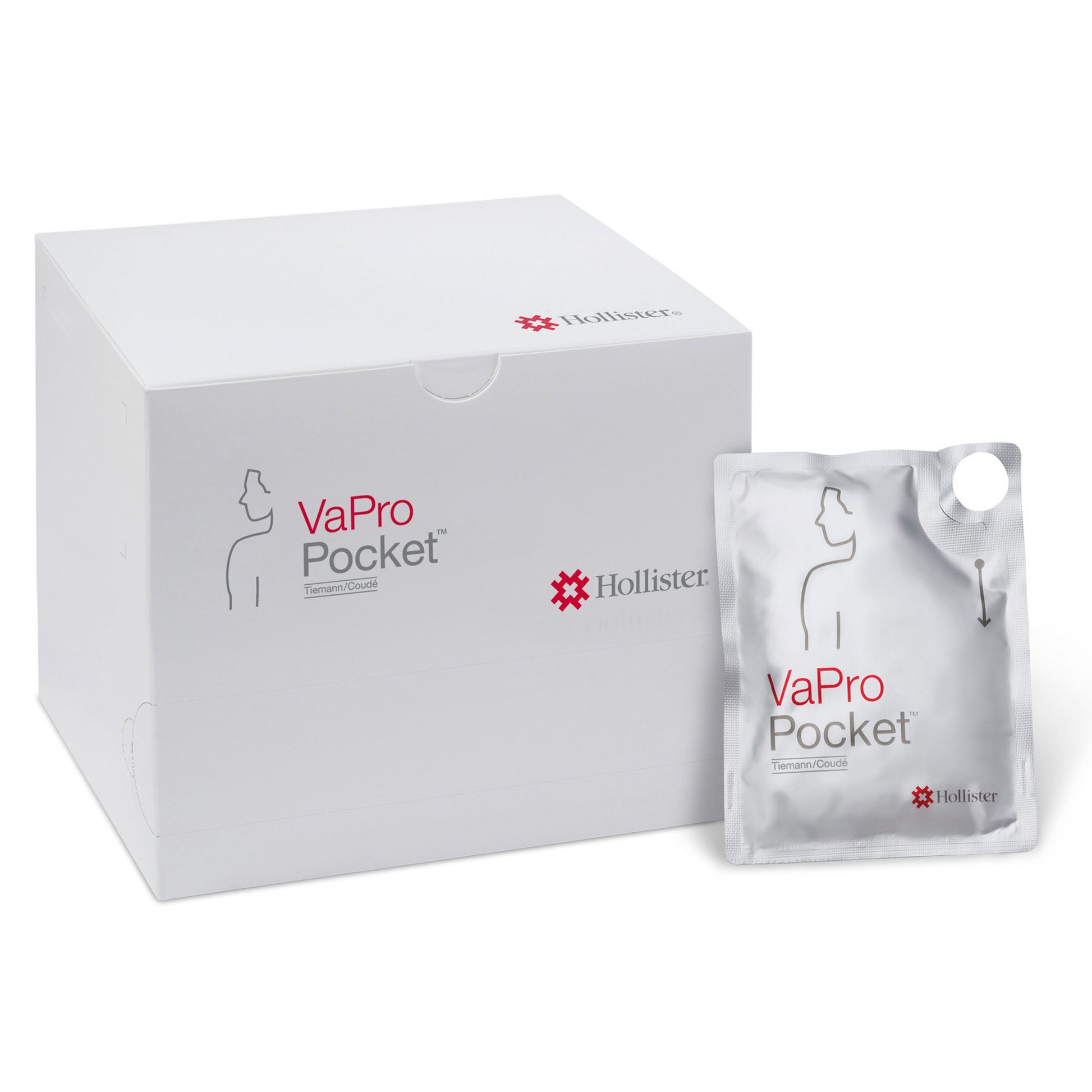 Intermittent Catheter Tray VaPro Plus Pocket™ Tiemann / Coud Tip 16 Fr. PVC
