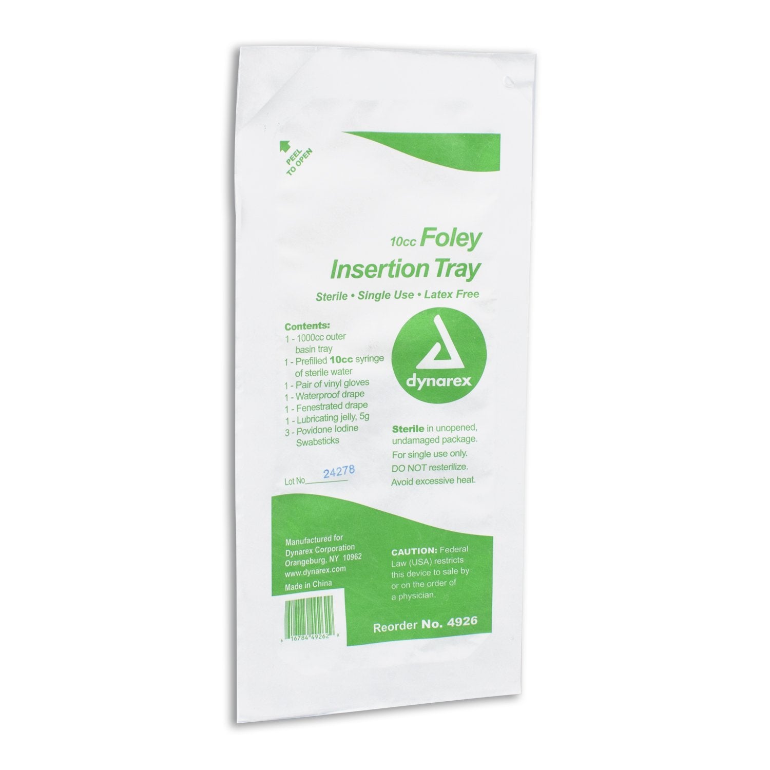 dynarex Catheter Insertion Tray, 10 cc