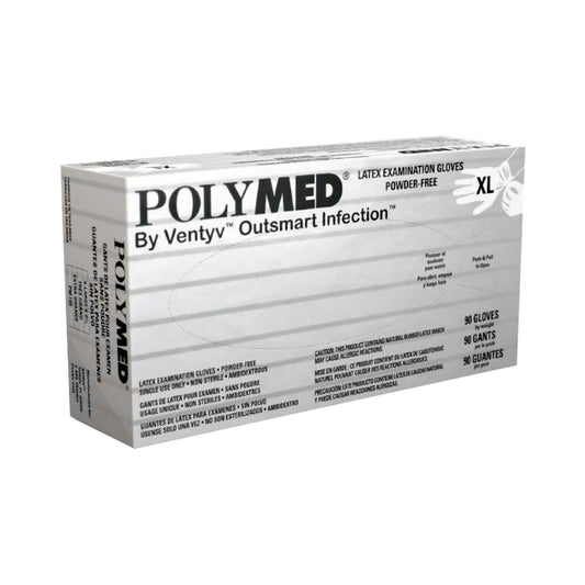 Polymed Latex Exam Glove, Extra Large, Ivory