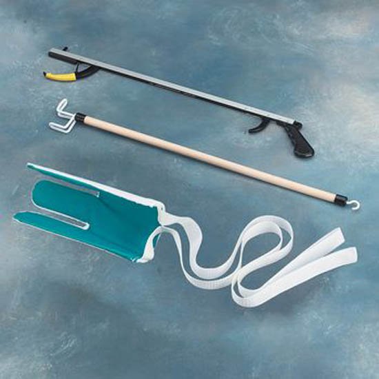 ADL Hip / Knee Equipment Kit SammonsPreston Assistive Device Kit 4 Reacher - 26 Inch Length / Dressing Stick - 26 Inch Length