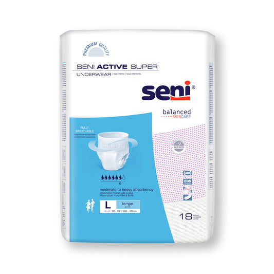Seni Active Super Moderate to Heavy Absorbent Underwear, Large