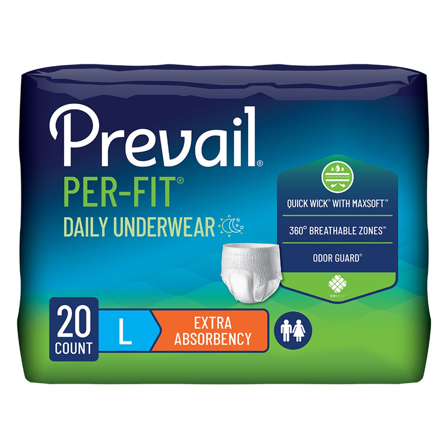 Prevail Per-Fit Daily Underwear, Large