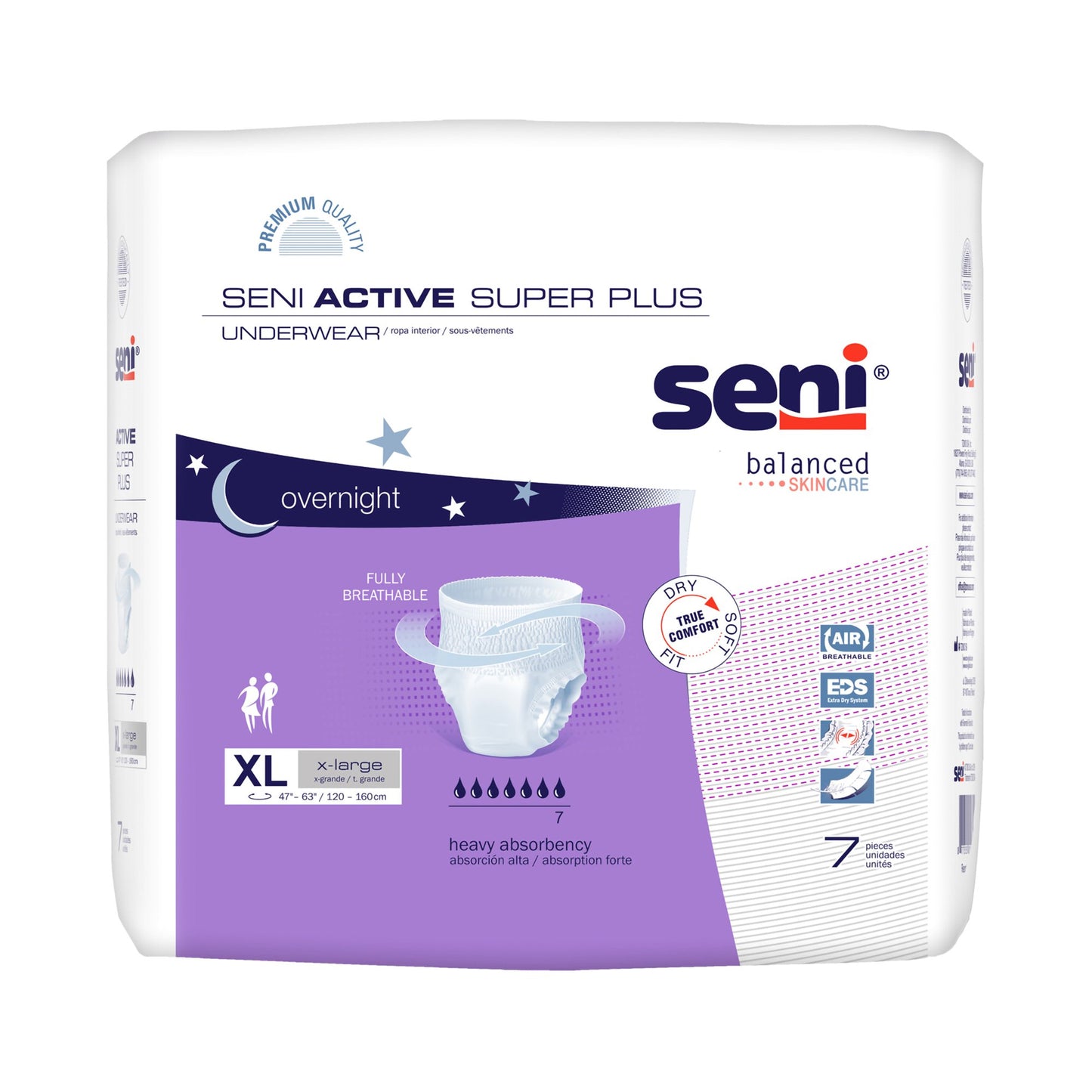 Seni Active Super Plus Overnight Heavy Absorbent Underwear, Extra Large