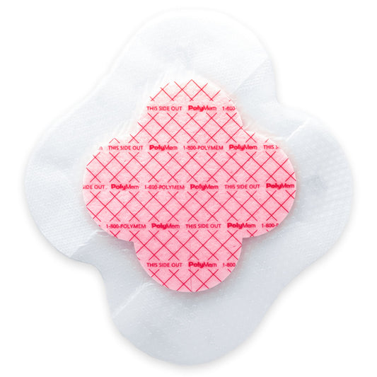 Foam Dressing PolyMem VariSite™ 8.2 X 8.5 Inch With Border Film Backing Silicone Border Adhesive Multishape Sterile