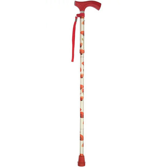 Switch Sticks Folding Cane, Poppies Print, 32 to 37 Inch Height