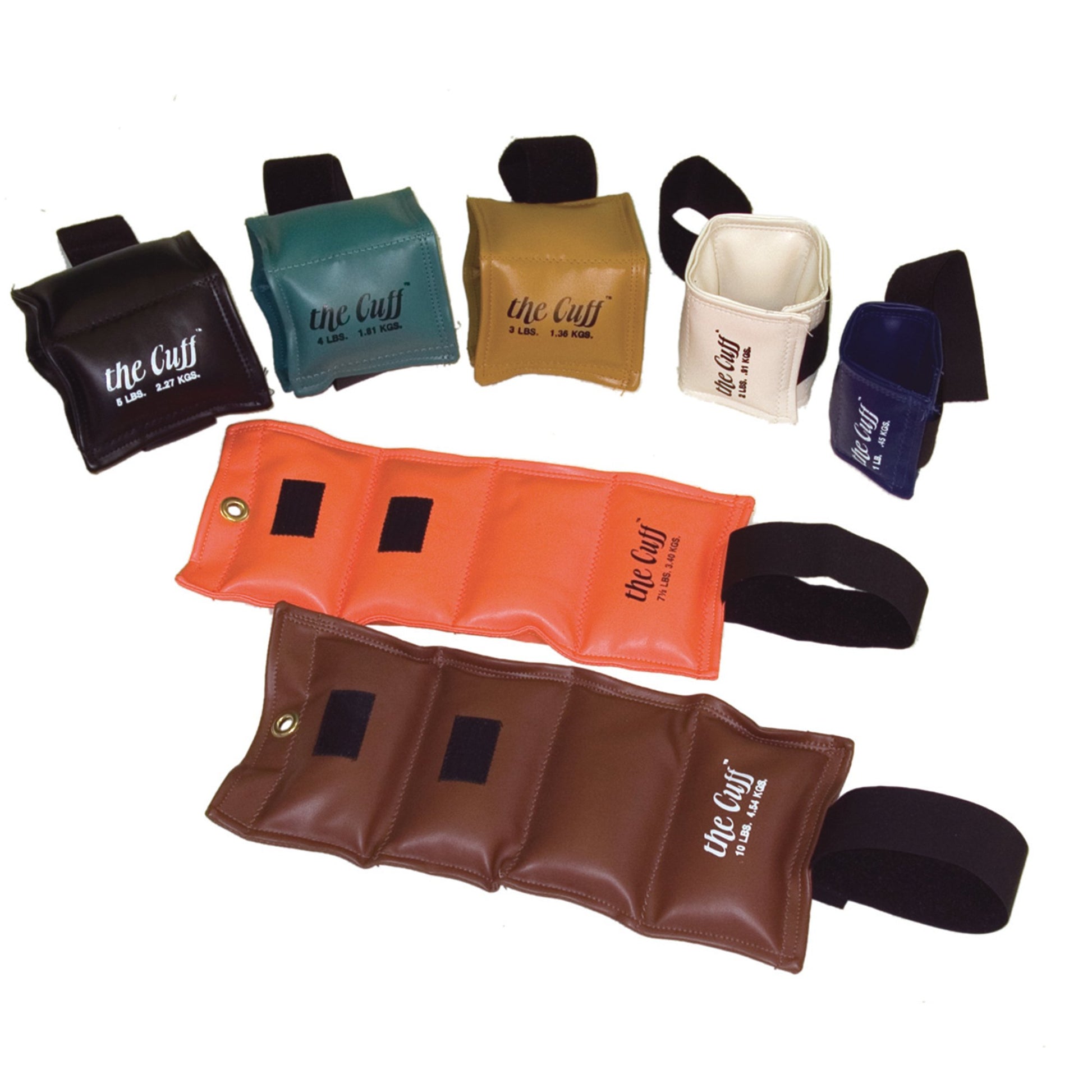 Weight Cuff Set 7 Piece Set / Adjustable Cuff Style The Cuff Original Functional Set 1 lbs. / 2 lbs. / 3 lbs. / 4 lbs. / 5 lbs. / 7-1/2 lbs. / 10 lbs.