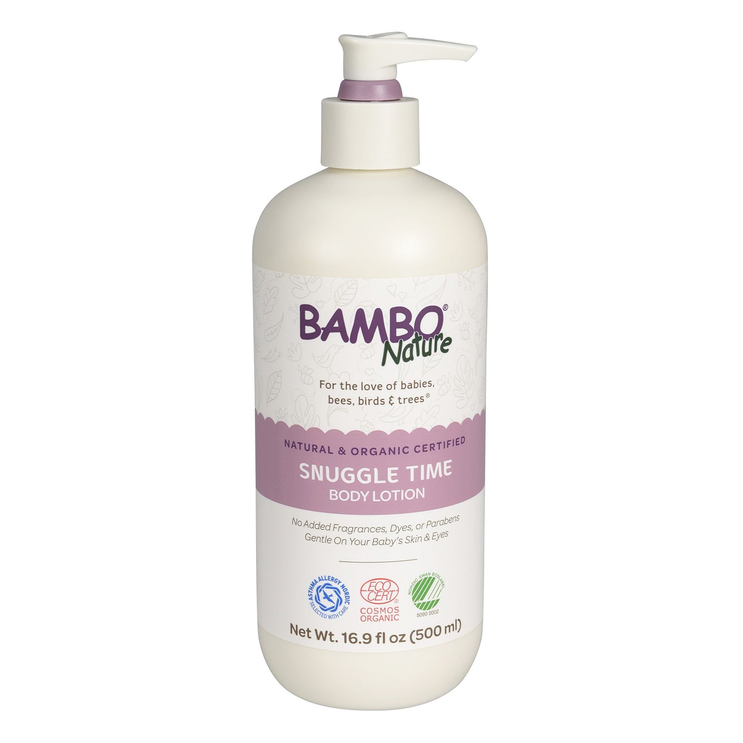 Bambo Nature Snuggle Time Baby Lotion, 500 mL pump bottle