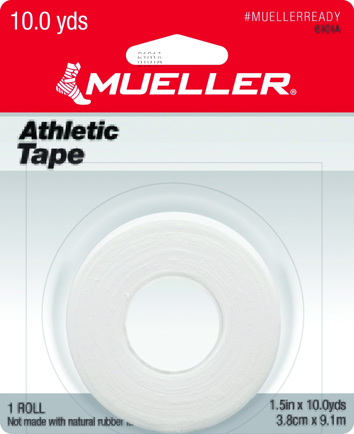 Athletic Tape Mueller White 1-1/2 Inch X 10 Yard Adhesive NonSterile