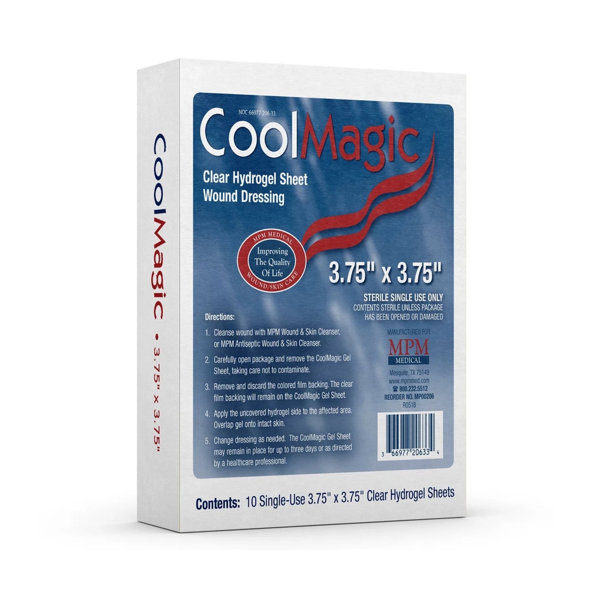 CoolMagic™ Hydrogel Sheet Dressing, 3 x 3 inch