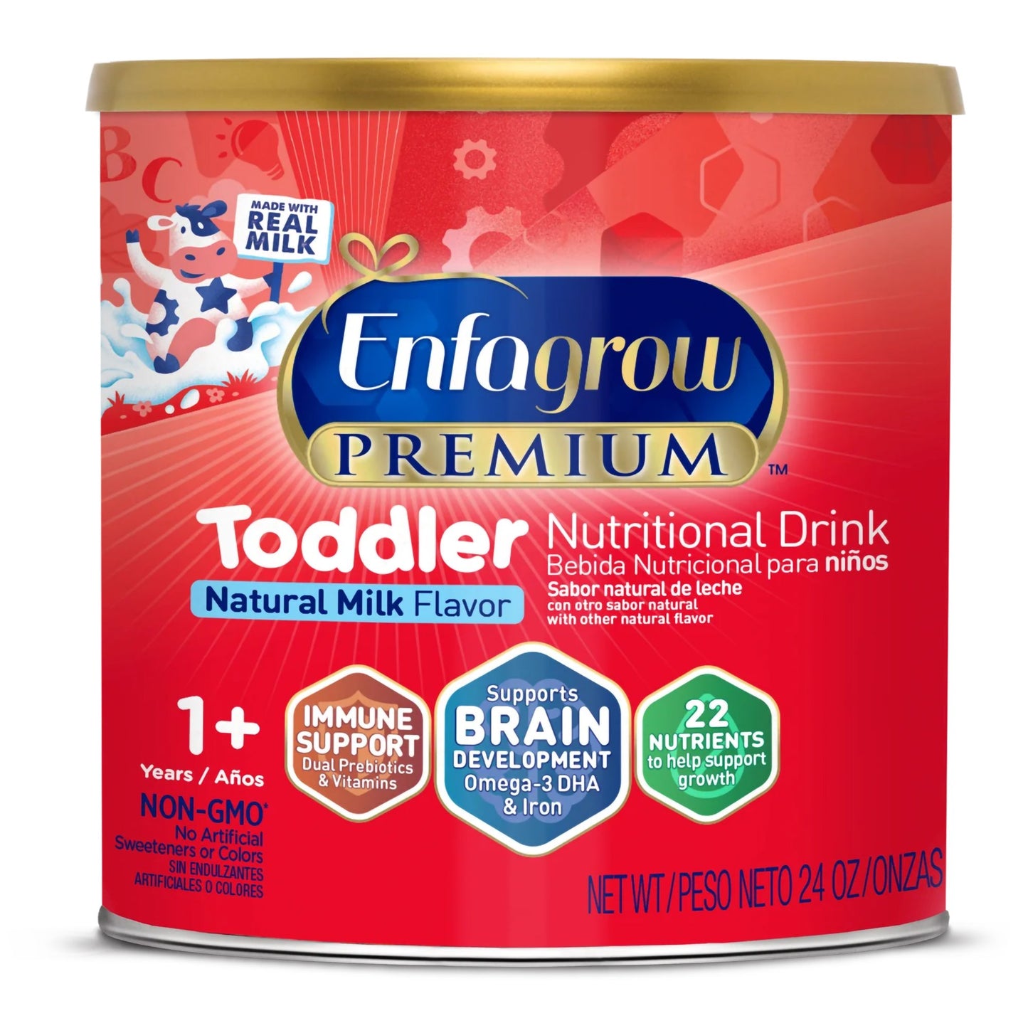 Pediatric Oral Supplement Enfagrow Premium™ Toddler Unflavored 24 oz. Can Powder