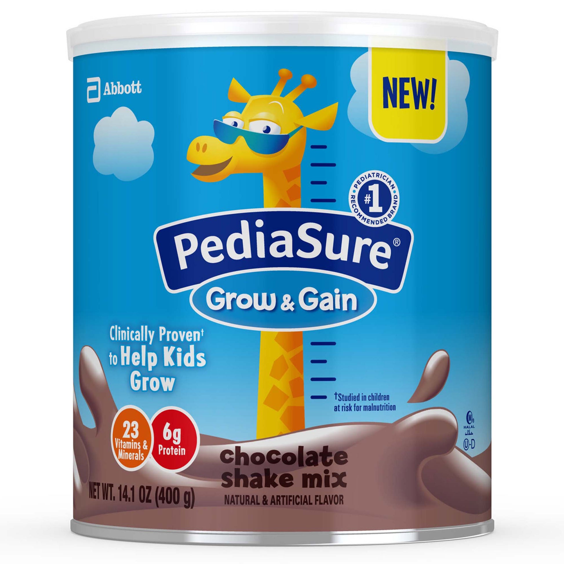 PediaSure Grow & Gain Shake Mix, Chocolate, 14.1-ounce can