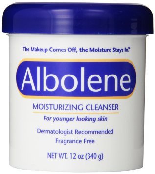 Albolene Mineral Oil / Petrolatum Facial Cleanser, Unscented, 12-ounce Jar
