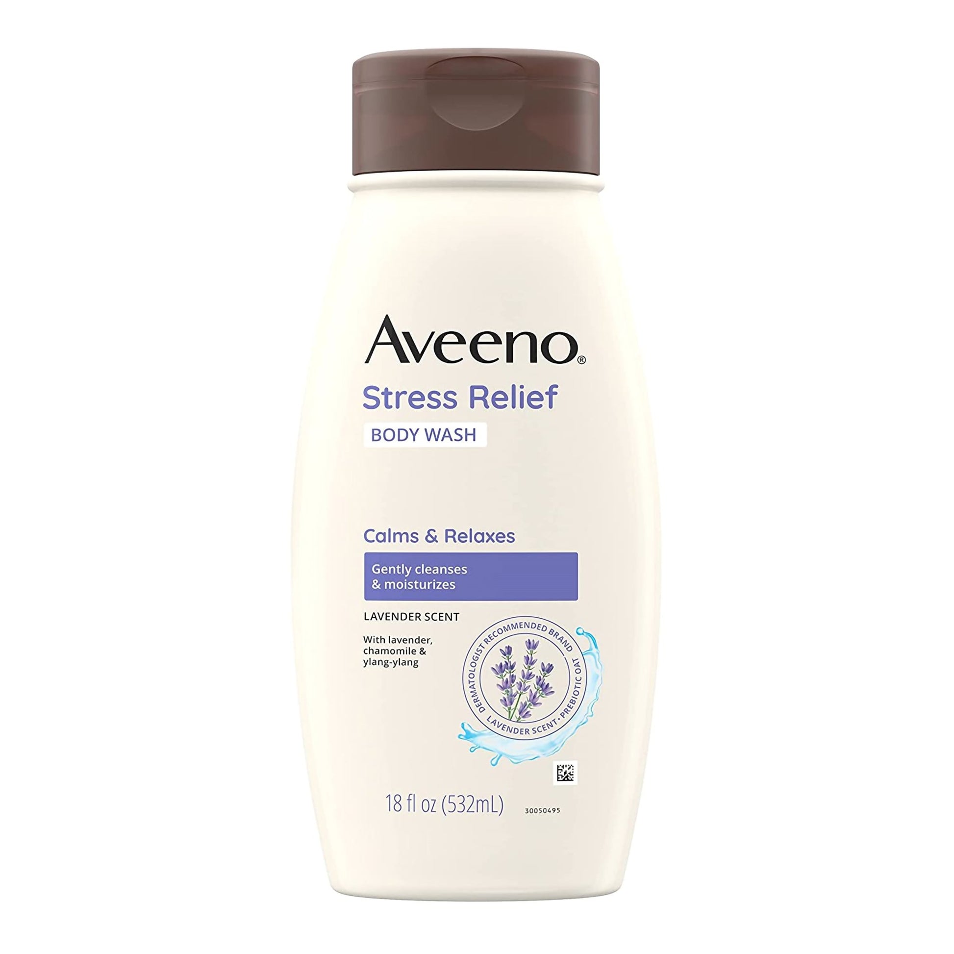 Aveeno Stress Relief Body Wash Lavender, 18-ounce Bottle