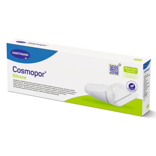 Island Dressing Cosmopor Silicone 4 X 14 Inch Rectangle Sterile Water Resistant Nonwoven Backing