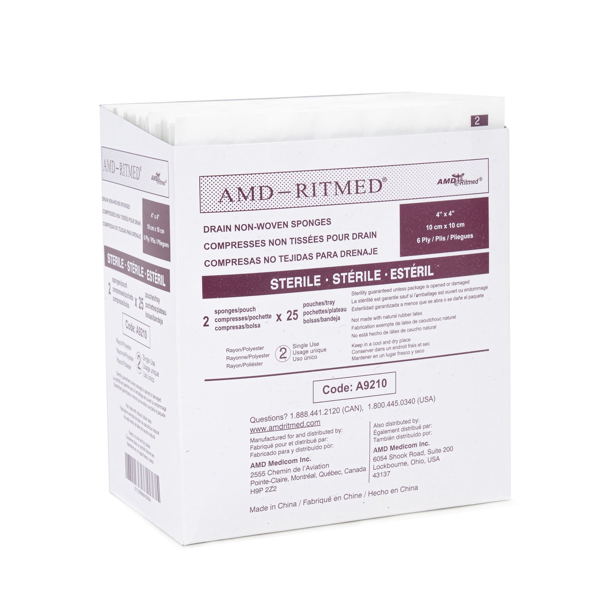 Cpu Sponge Amd AMD Ritmed I.V. Sponge, 4 x 4 Inch, 6-Ply – SurfMed