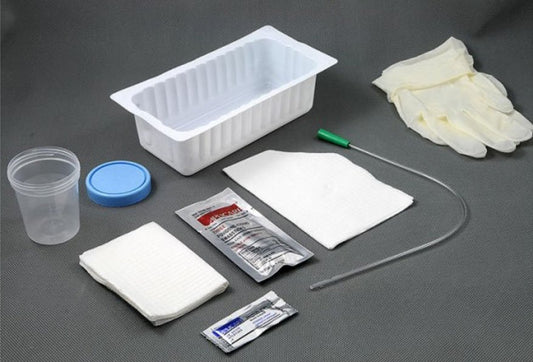 AMSure Intermittent PVC Catheter Tray, 14 Fr, PVP Swabstick