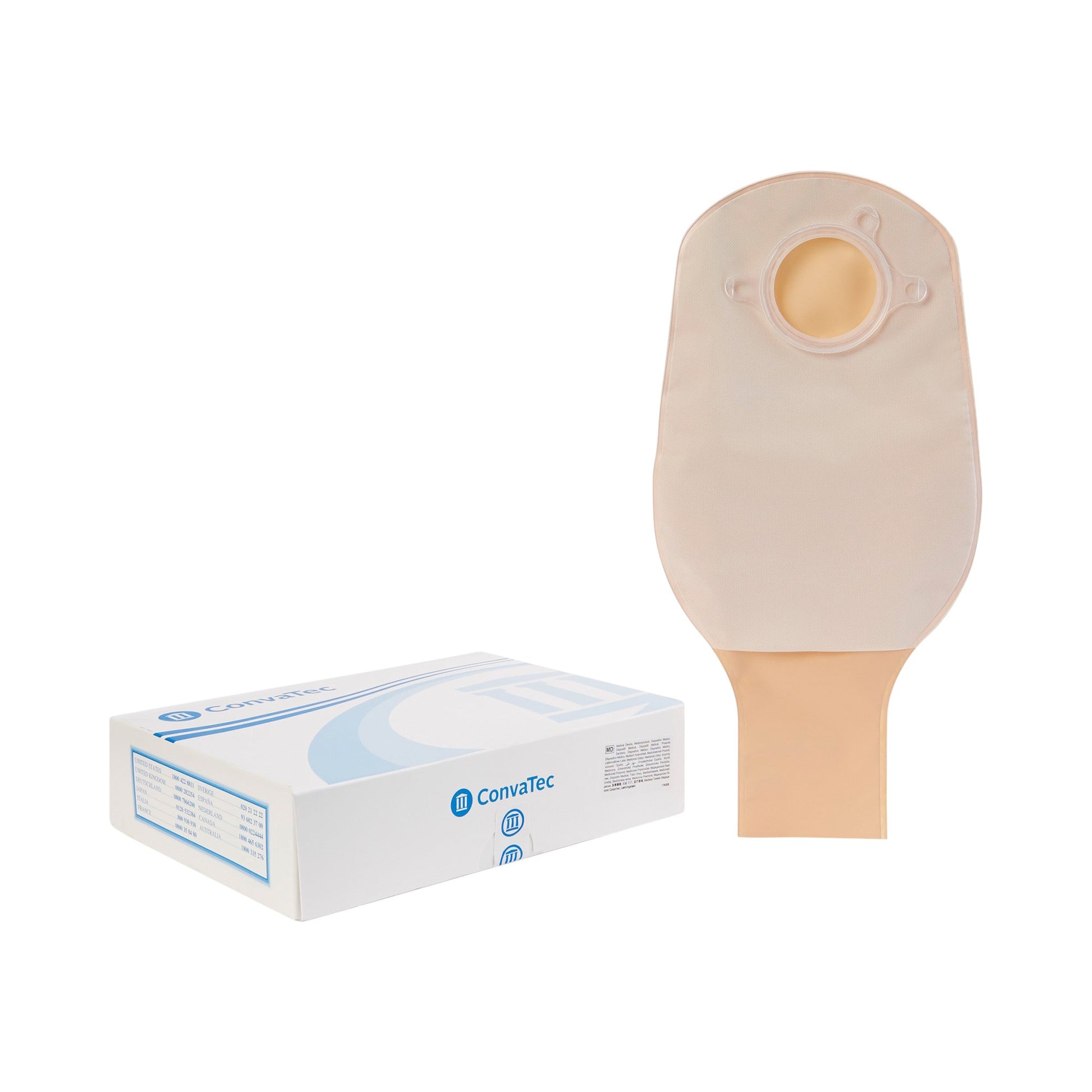 Sur-Fit Natura Two-Piece Drainable Opaque Colostomy Pouch, 12 Inch Length, 1 Inch Flange