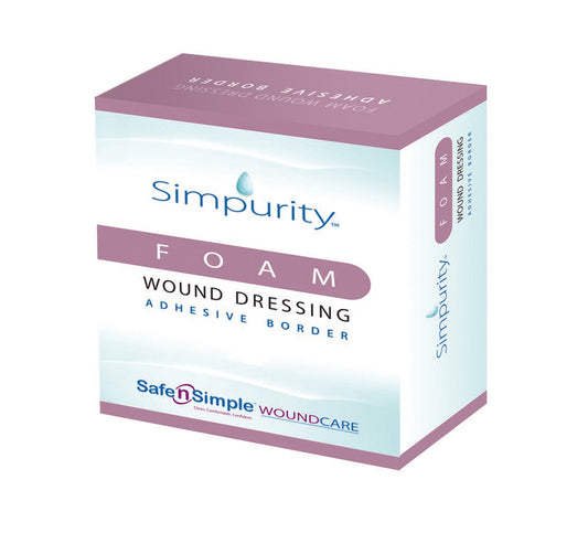 Foam Dressing Simpurity™ 4 X 5 Inch With Border Film Backing Adhesive Rectangle Sterile