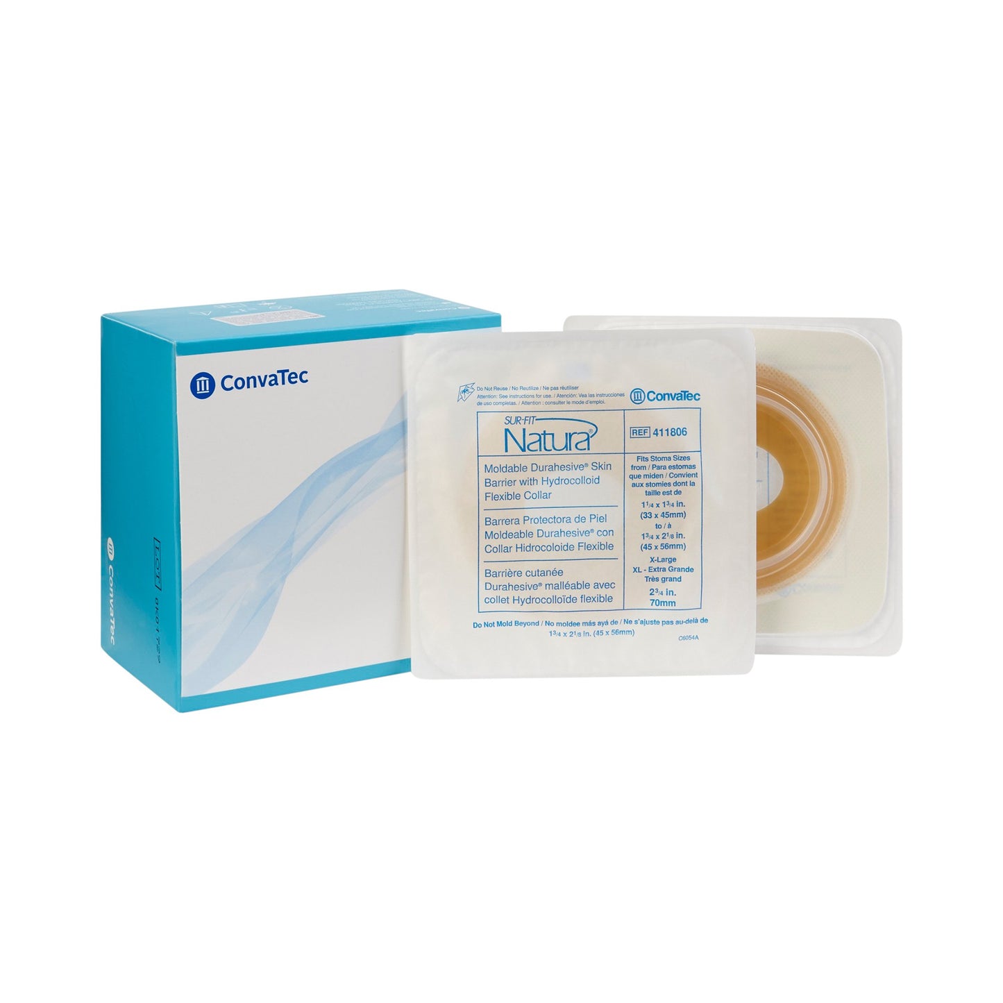 Sur-Fit Natura Durahesive Ostomy Barrier with 1-3/4 to 2-1/8 Inch Stomas