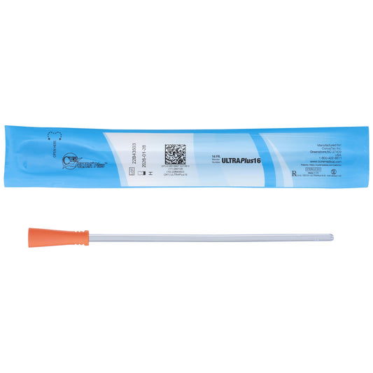 Urethral Catheter Cure Ultra Plus™ Straight Tip Lubricated PVC 16 Fr. 8 Inch Length