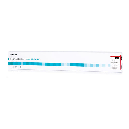 McKesson Silicone Foley Catheter, Straight Tip, 5cc, 18 Fr.