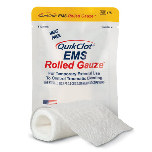 Hemostatic Dressing QuikClot 3 Inch X 4 Foot 1 per Pack Sterile