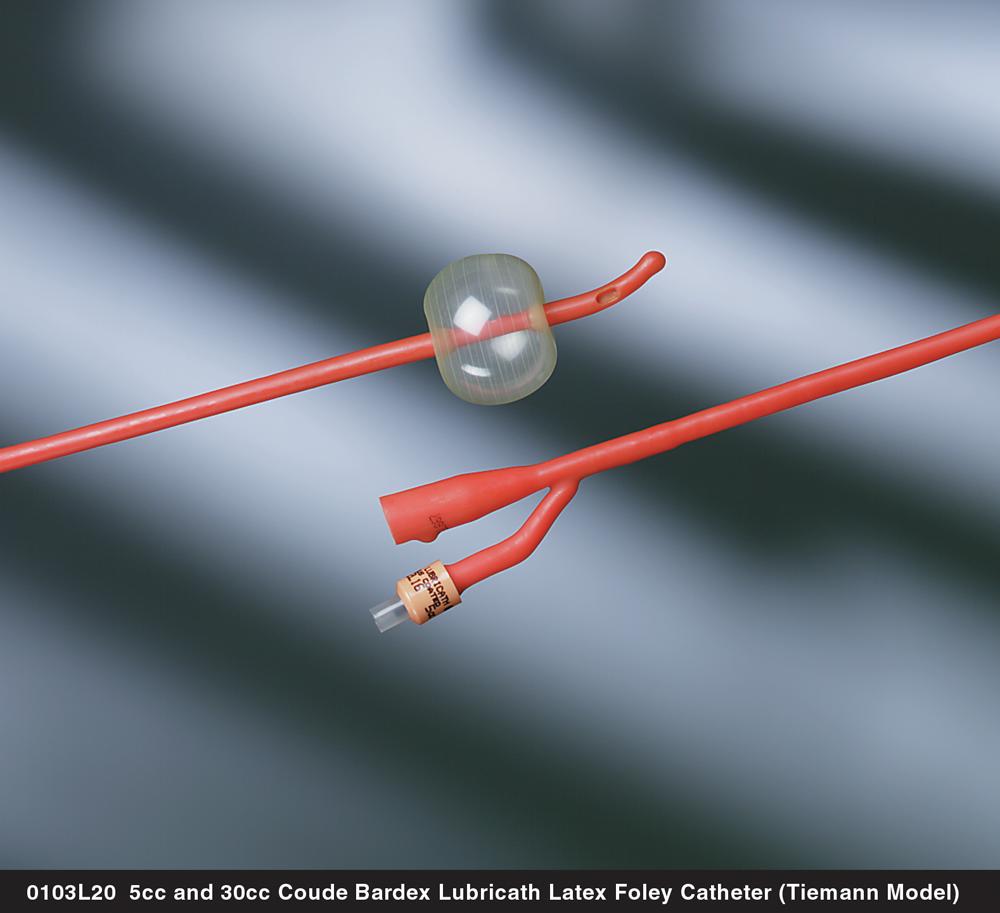 Bardex Lubricath Foley Catheter, 20 Fr., Medium, Coud Tip