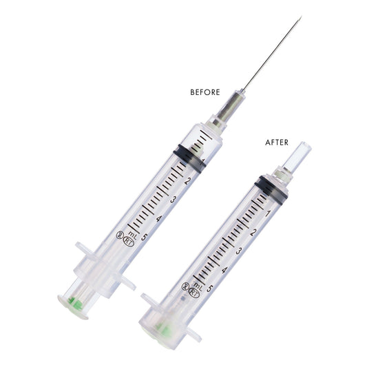 VanishPoint 5 mL Syringe with Hypodermic Needle, 21 Gauge, 1.5" Needle Length