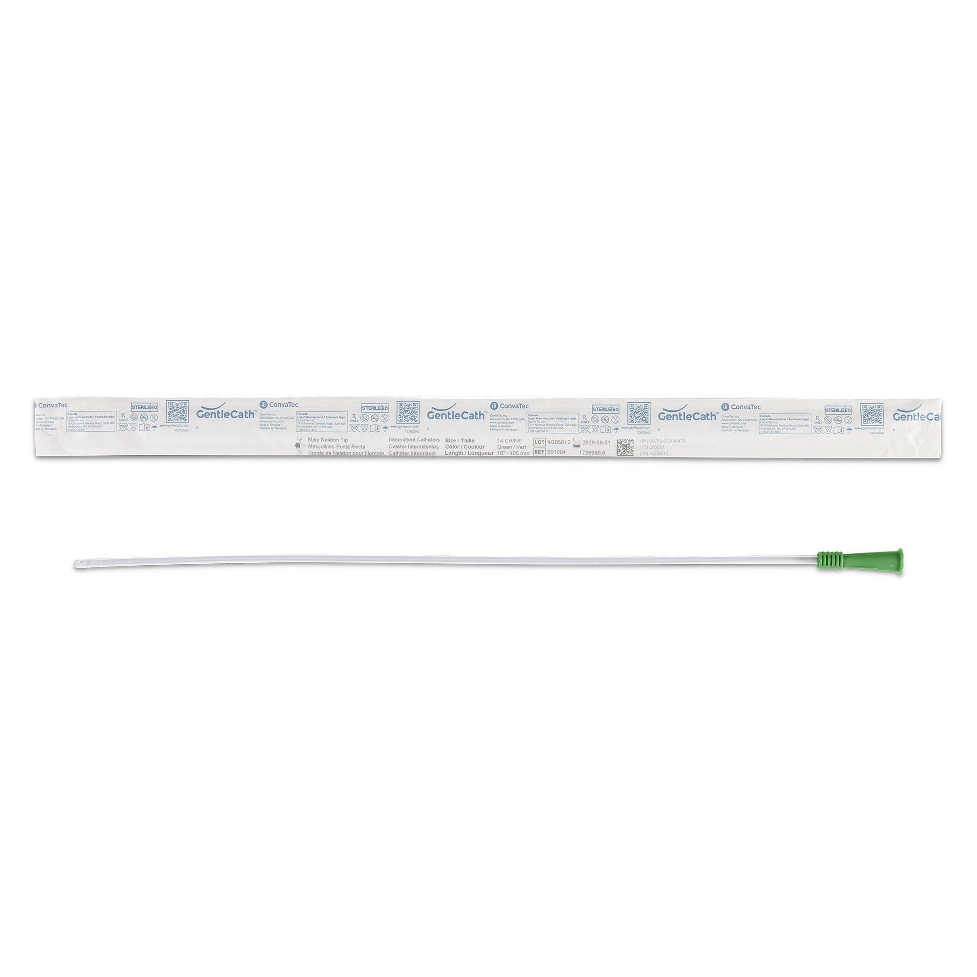 GentleCath™ Urethral Catheter, 14 Fr., Male, Straight