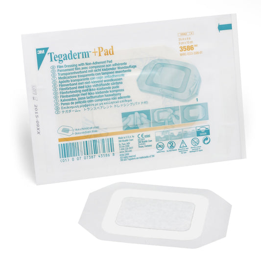 3M™ Tegaderm™ Transparent Film Dressing with Pad, 3.5 x 4 Inch