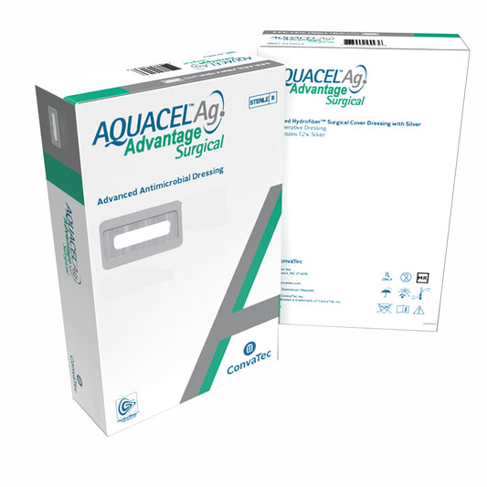Silver Hydrofiber Dressing Aquacel Ag Advantage Surgical 3-1/2 X 10 Inch Rectangle Sterile