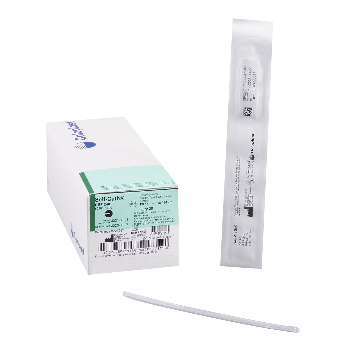 Self-Cath Urethral Catheter, 14 Fr., Female, Straight