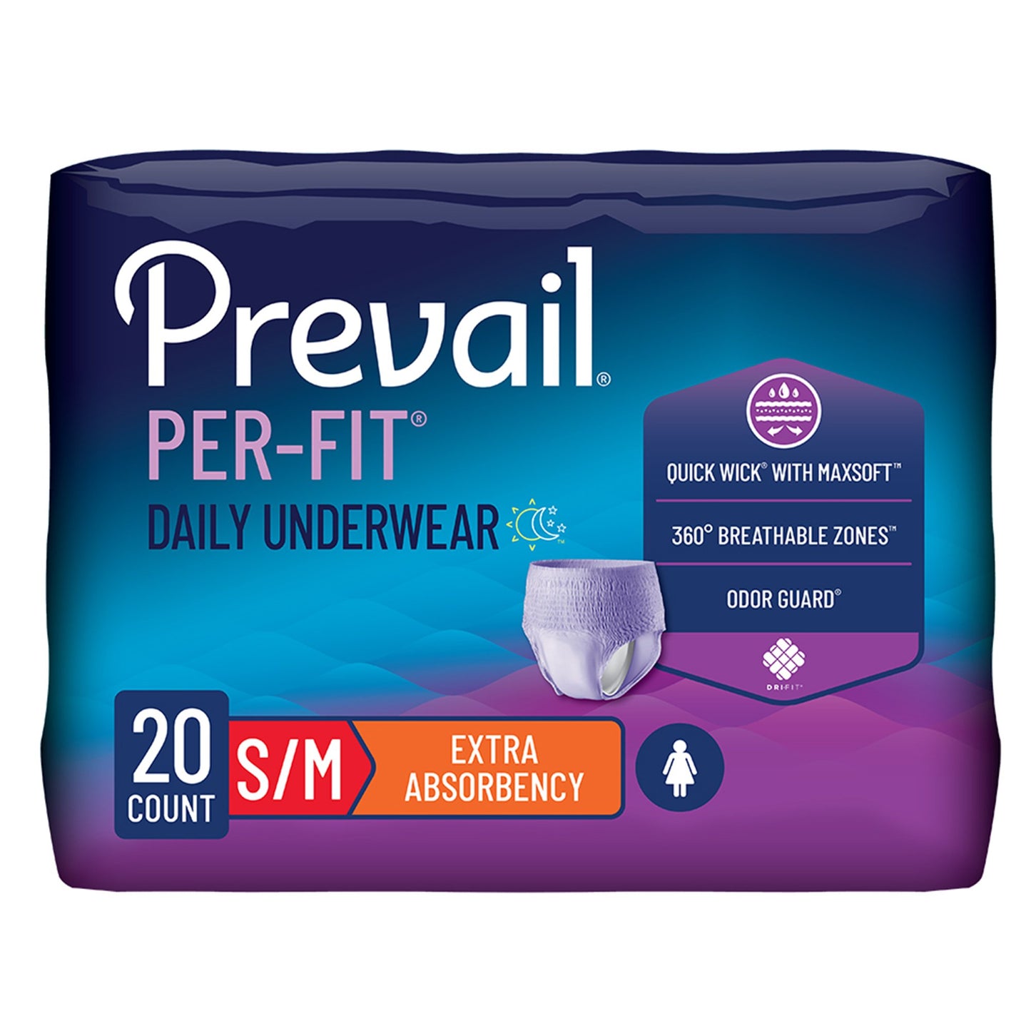 Prevail Per-Fit Women Extra Absorbent Underwear, Medium