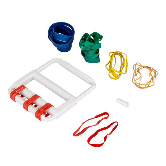 CanDo Rubber-Band Hand Exerciser, 2X-Light to Heavy Resistance, with 25 Bands