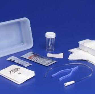 Curity™ Intermittent Catheter Tray, Red Rubber, Open