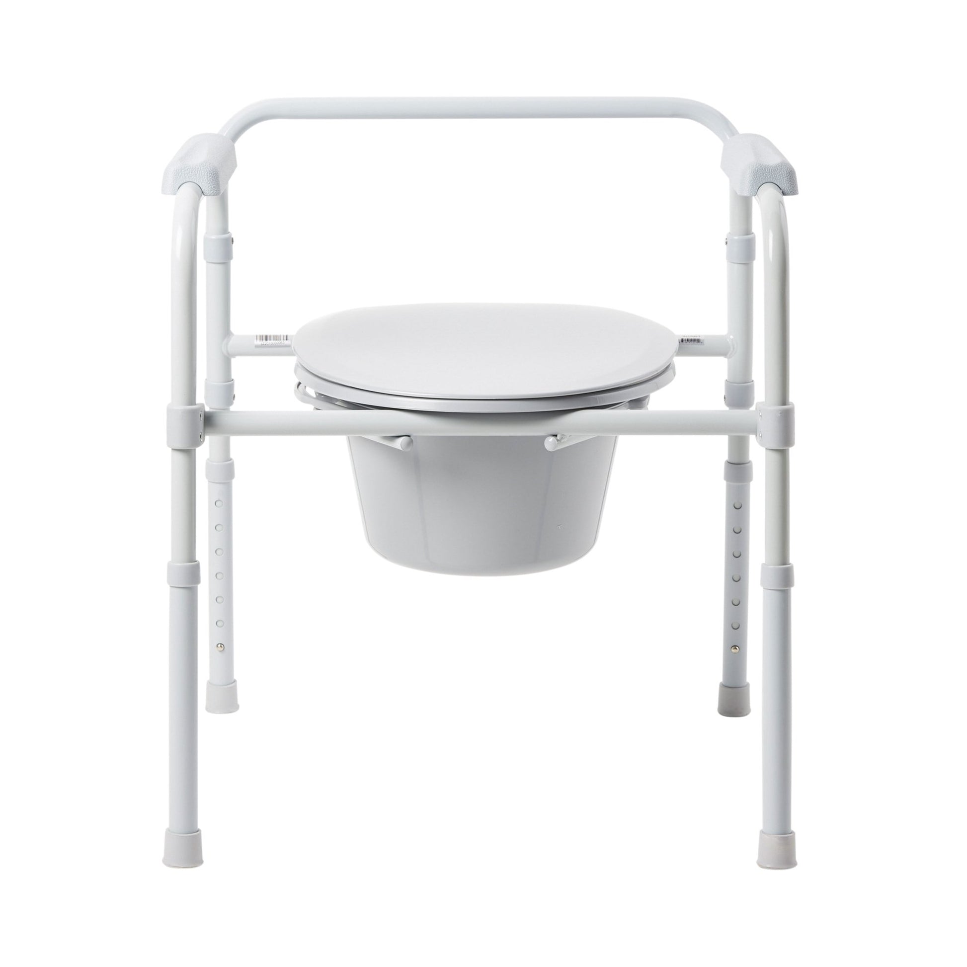 McKesson Folding Fixed Arm Steel Commode Chair, 15½ – 21 Inch