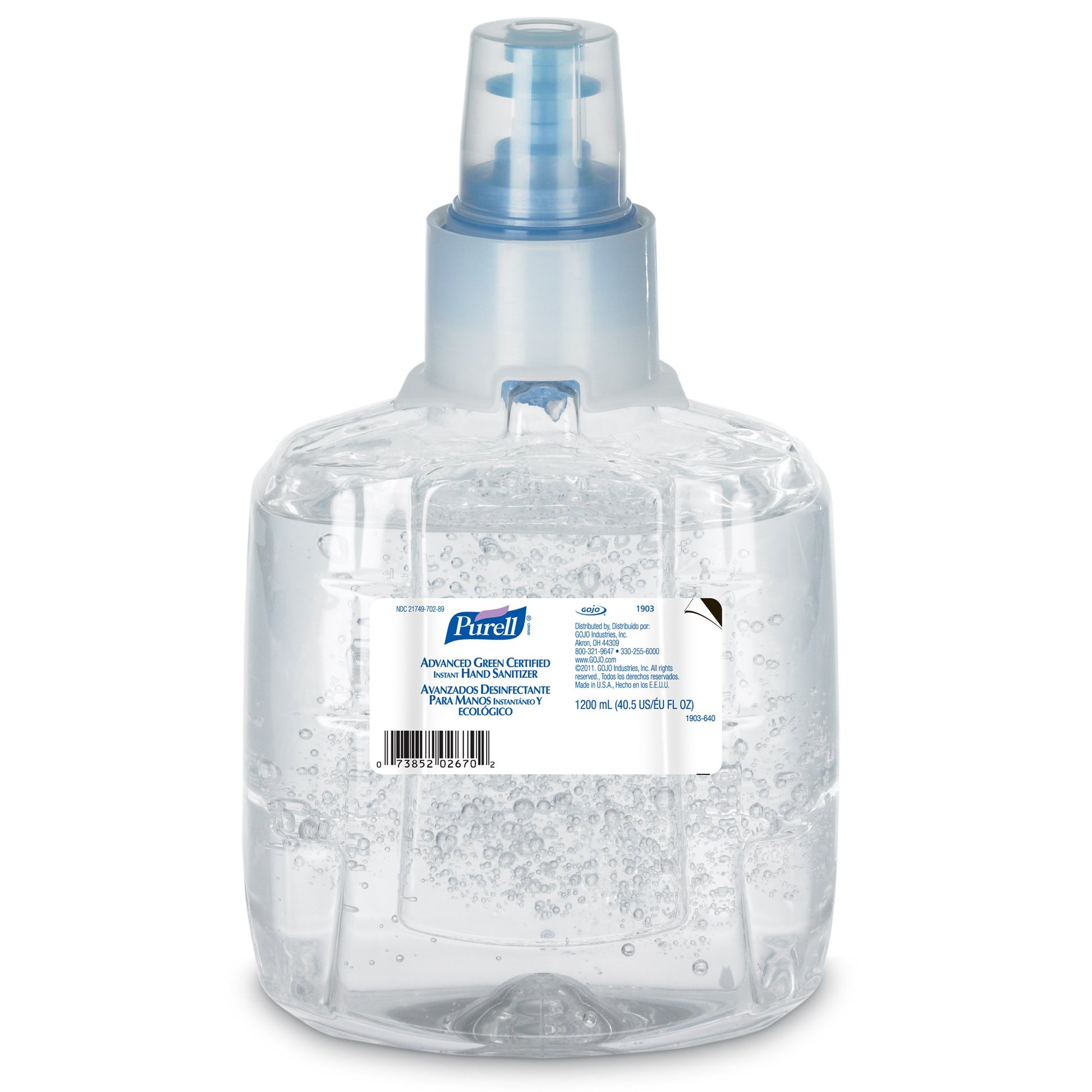 Purell Advanced Hand Sanitizer 1,200 mL 70% Ethyl Alcohol Gel Green Certified