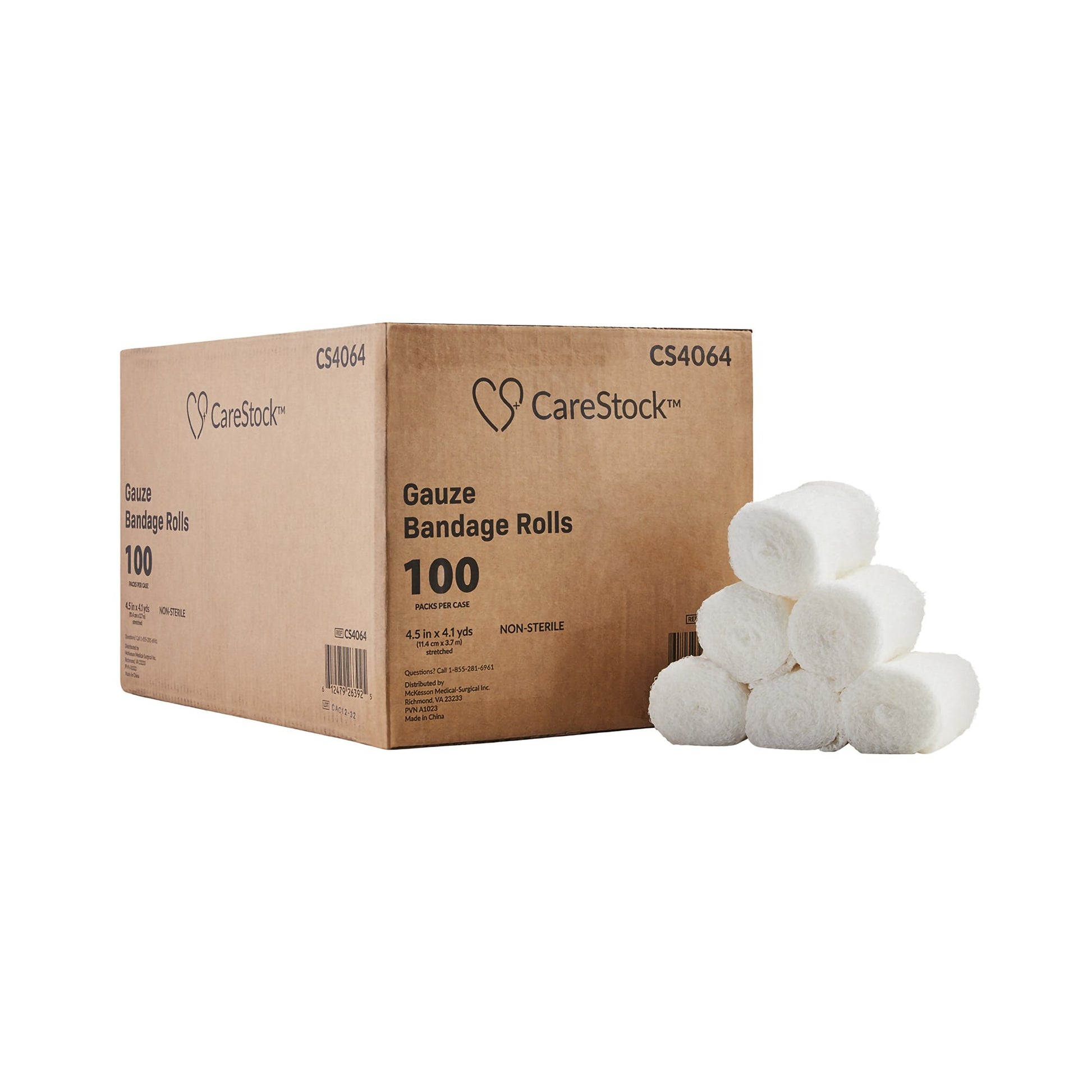 CareStock™ Nonsterile Gauze Bandage Roll, Sterile, 4.5 Inch x 4.1 Yard