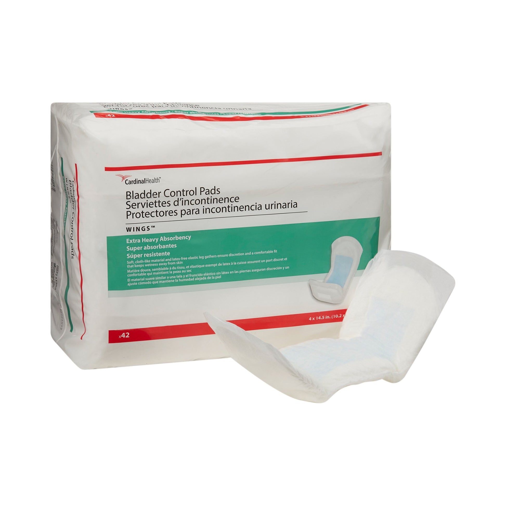 Sure Care™ Bladder Control Pads, Extra Heavy Absorbency, 4 x 14.5 Inch