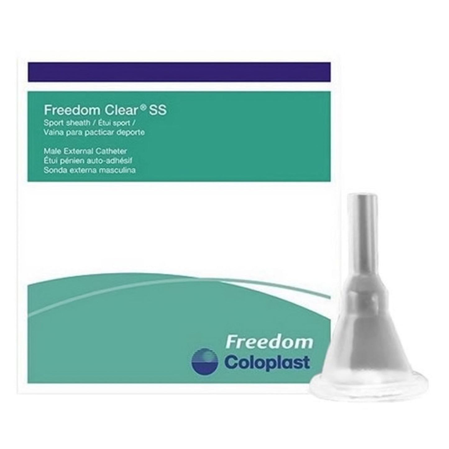Freedom Clear SS Male External Catheter, 23mm diameter, Sport length