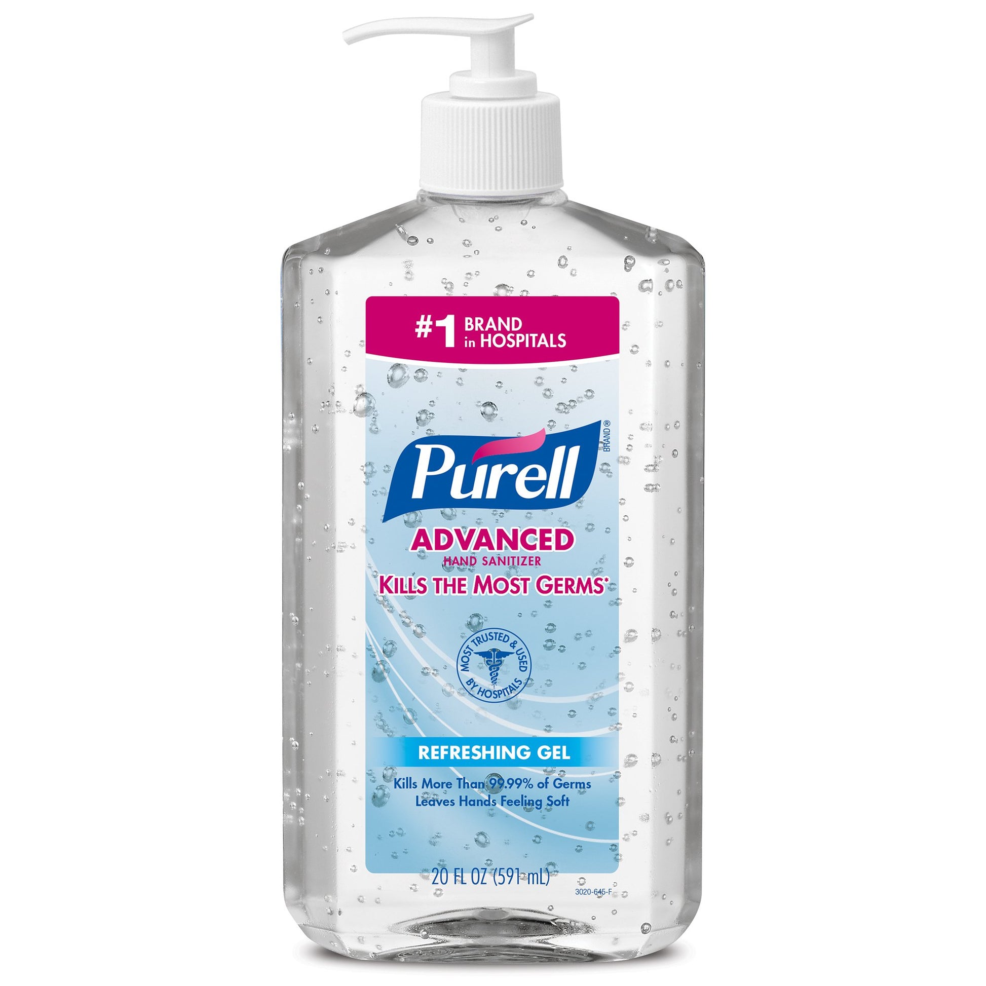 Purell Advanced Hand Sanitizer 70% Ethyl Alcohol Gel, Pump Bottle, 20 ounce