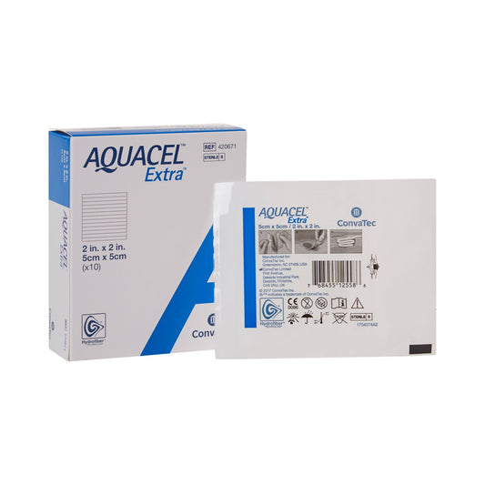Aquacel Extra™ Gelling Fiber Wound Dressing, 2 × 2 Inch